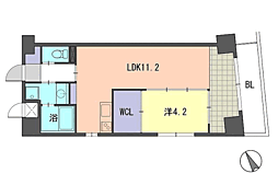レジデンス住吉 1LDKの間取図画像