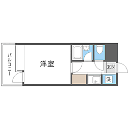 ポルグラシア大手門 1Kの間取図画像