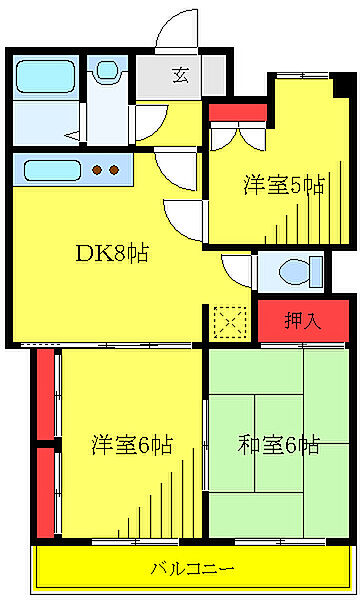 ガーデンハウス池田 303｜埼玉県川口市元郷4丁目(賃貸マンション3DK・3階・52.20㎡)の写真 その2