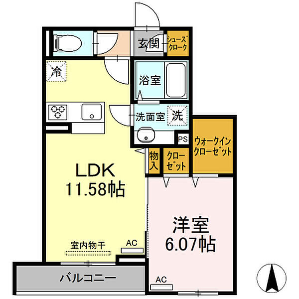 セジュール東尾久 ｜東京都荒川区東尾久8丁目(賃貸アパート1LDK・2階・42.22㎡)の写真 その2