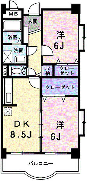 埼玉県戸田市笹目南町(賃貸マンション2DK・2階・50.13㎡)の写真 その2