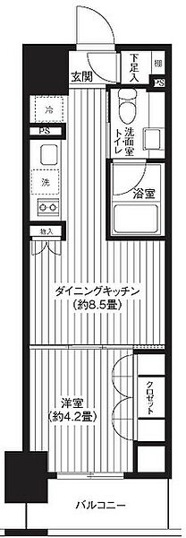 レジディア新御徒町 ｜東京都台東区元浅草1丁目(賃貸マンション1DK・7階・30.24㎡)の写真 その2