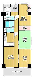 ユニハイム平野公園 3LDKの間取図画像