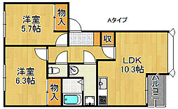 ソレイユA棟　B棟 2階/-