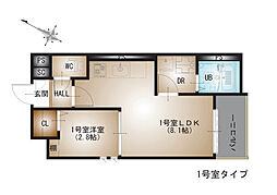 Regalest-S 牛田南 1階1LDKの間取り