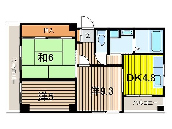 ボヌール常盤 308｜埼玉県さいたま市浦和区常盤１０丁目(賃貸マンション3DK・3階・56.51㎡)の写真 その2