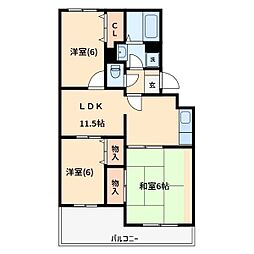 ヴァンベール神山2 3LDKの間取図画像