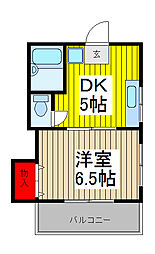 ビーンズバレー 1DKの間取図画像