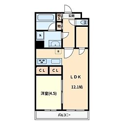 S-RESIDENCEkitatoda 1LDKの間取図画像
