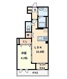 さいたま市緑区大字三室アパート 1LDKの間取図画像