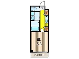 2ndブレスト 1Kの間取図画像