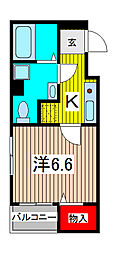 サンフラワー3 1Kの間取図画像