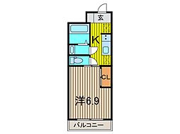 リブリ・FORTUNATE 1Kの間取図画像