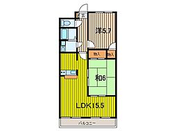 サンプレミール浦和 2LDKの間取図画像