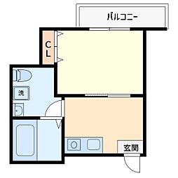 JHレジデンス 1Kの間取図画像