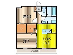 リリオコート 2LDKの間取図画像