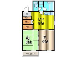 FRIENDVILLA1 2DKの間取図画像