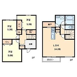 PROS TERRACE SOUTH 3LDKの間取図画像