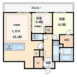 URAWA THE TOWER 2LDKの間取図画像