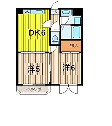 ベルエポック2 2DKの間取図画像