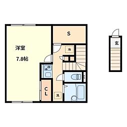 ラ・トゥール桜丘 1SKの間取図画像