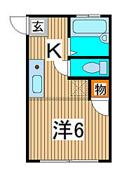 レビアンカ 1Kの間取図画像