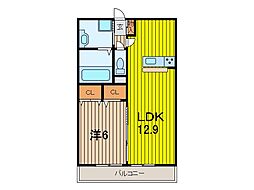 ロイヤルローズ 1LDKの間取図画像
