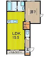 セレソコリネ2 1LDKの間取図画像