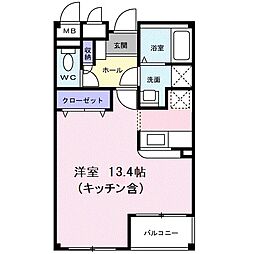サンシャインフィールド ワンルームの間取図画像
