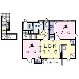 ウインドガーデン 2LDKの間取図画像