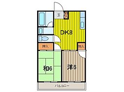 笹屋マンション 2DKの間取図画像