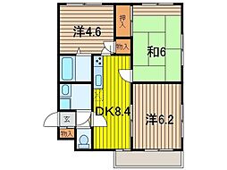 スカイヴィレッヂ1 3DKの間取図画像