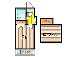 アートパレス浦和No.1 1Kの間取図画像