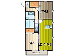 ルミエール武蔵浦和 2LDKの間取図画像