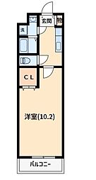 パーシモン・アビデ 1Kの間取図画像