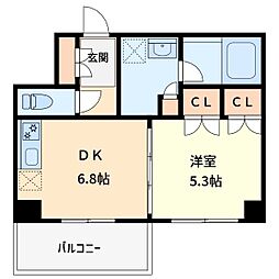 さいたま市南区南本町1丁目マンション 1DKの間取図画像