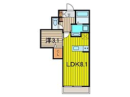 GrandeClasse新都心 1LDKの間取図画像