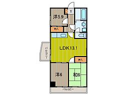 レジデンス武蔵野 3LDKの間取図画像