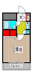 ライオンズシティ浦和常盤 1Kの間取図画像