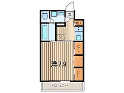 リブリ・Rosemary 1Kの間取図画像