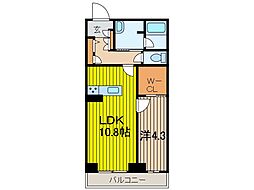 Fontana鈴谷 1LDKの間取図画像