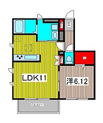 カーサ・セレッソ 1LDKの間取図画像