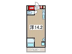 オータムスイート ワンルームの間取図画像