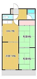 アソルティ伝馬町 3DKの間取図画像