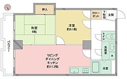 ホリホックイン萩丘 2LDKの間取図画像