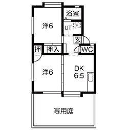 フロイデン2 2DKの間取図画像