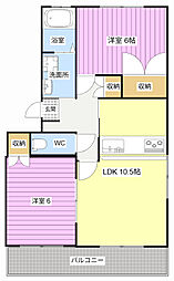 アネシス 2LDKの間取図画像