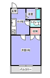 ミ・マニアーナB 1Kの間取図画像