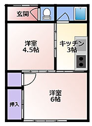 パークハウスA 2Kの間取図画像