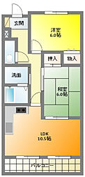 シャルム大蒲 2LDKの間取図画像